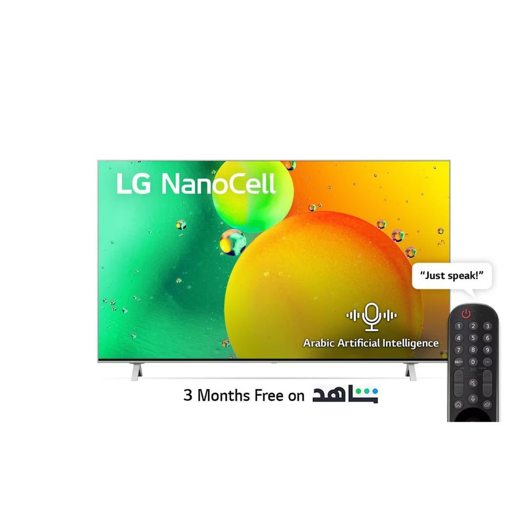 LG NanoCell TV 55 Inch NANO77 Series Cinema Screen Design 4K Active HDR WebOS Smart AI ThinQ