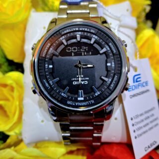 Casio General AMW-880D-2A1V Silver Black Steel Band Men Watch