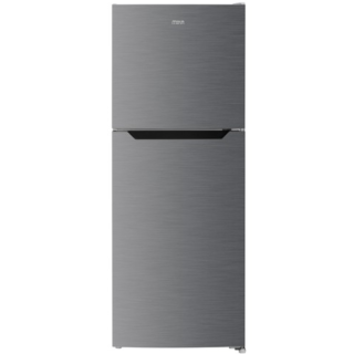 MIKA Fridge, 2 Door Top Mount Freezer No Frost, 247L, Inox Line Brush