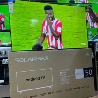 SolarMax 50-Inch Full HD LED Smart TV with Built-In Wi-Fi, Dolby Audio, and Android OS