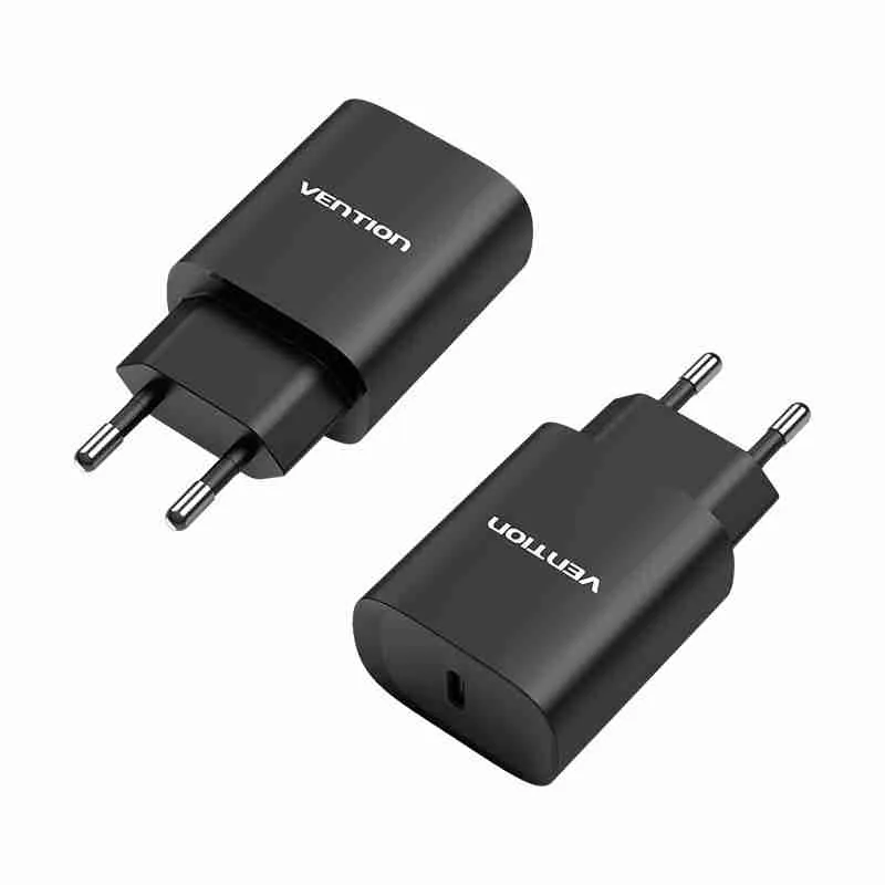 Vention 1-port USB-C Wall Charger (20W) UK- Plug Black – VEN FADB0-UK