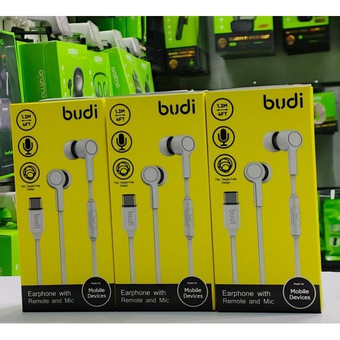 Budi EP22TW Type C Earphones – Crystal-Clear Sound With Remote And Built-in Microphone