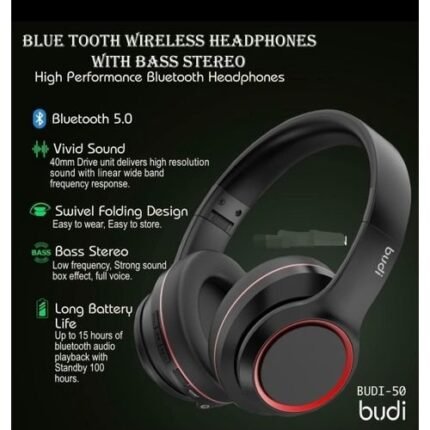 EP50B Bluetooth Wireless Headphones With Bass Stereo