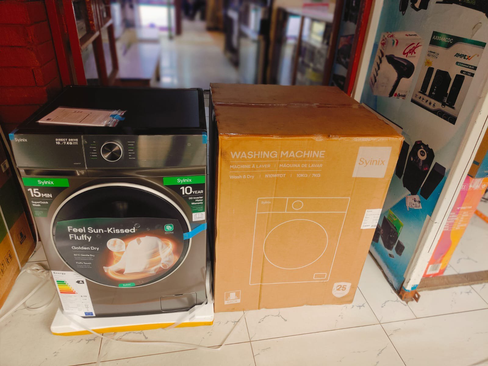 10/7kg wash and dry syinix washing machine