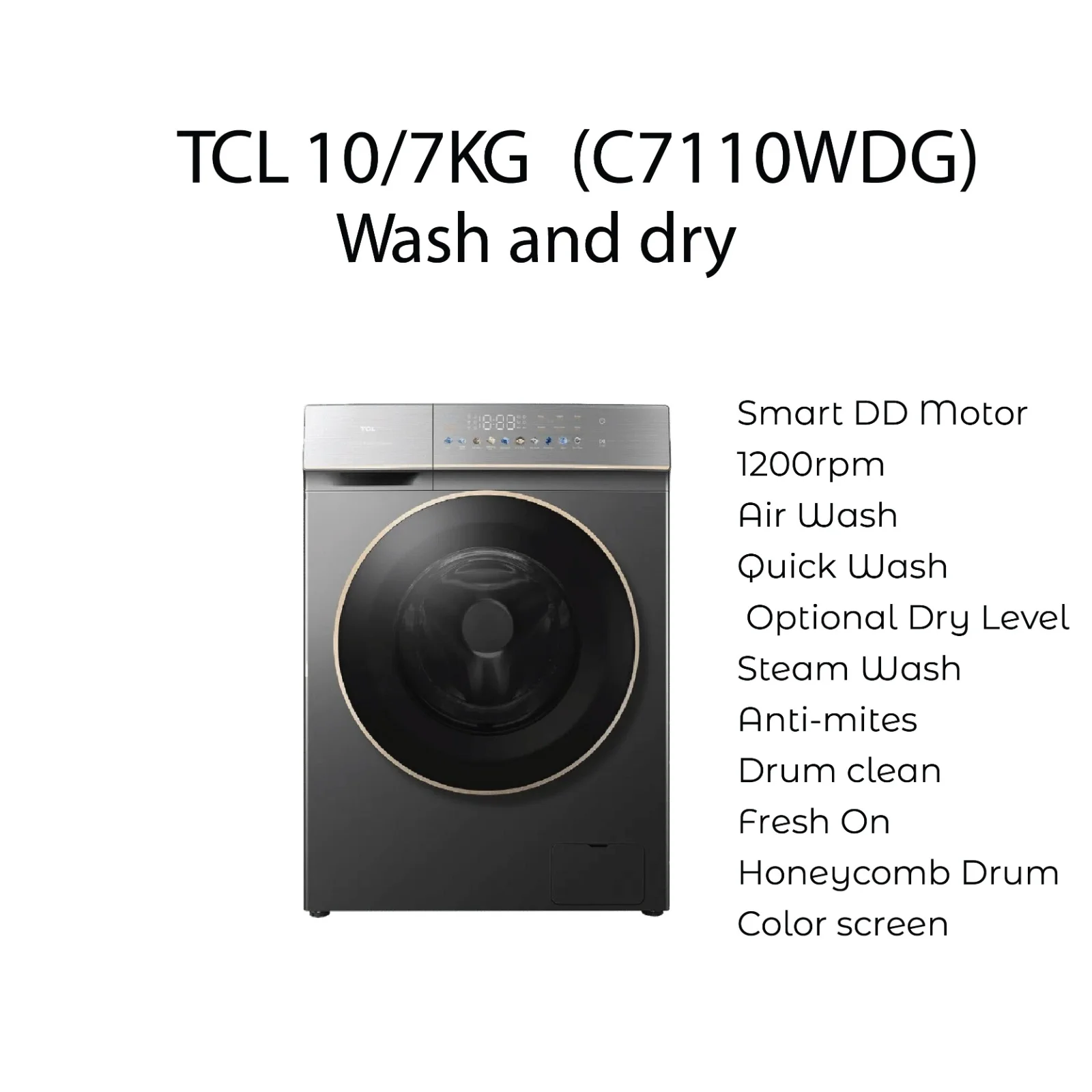 TCL C7110WDG 10kg Wash /7kg Dry Capacity DD Inverter Washing machine