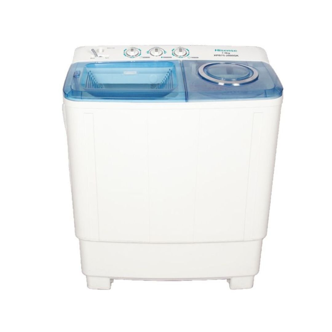 Hisense WSQB753W - 7.5Kg Twin Tub Top Load Washing Machine - White
