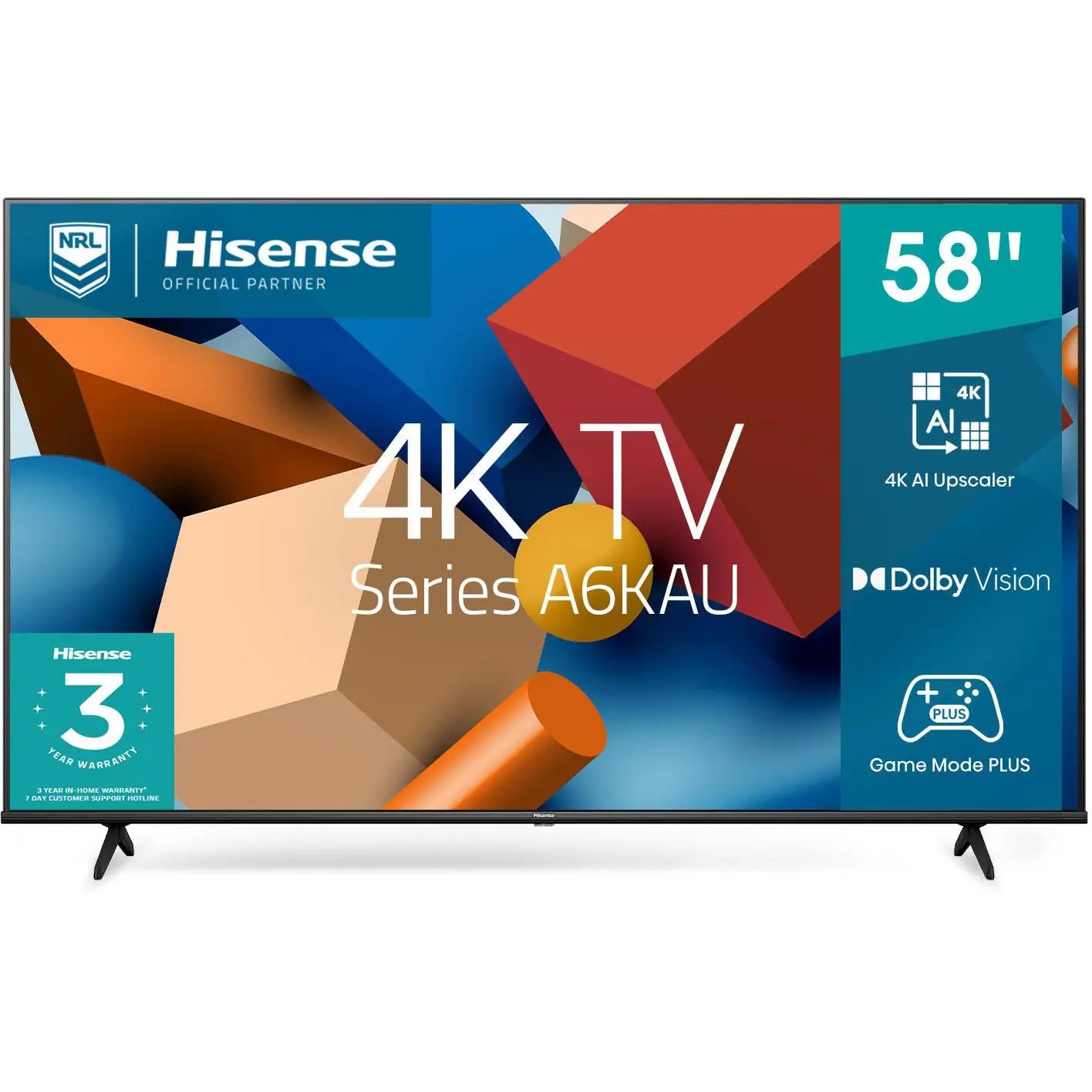 Hisense 58 inch Smart 4K TV 58A6N Late 2024 Series