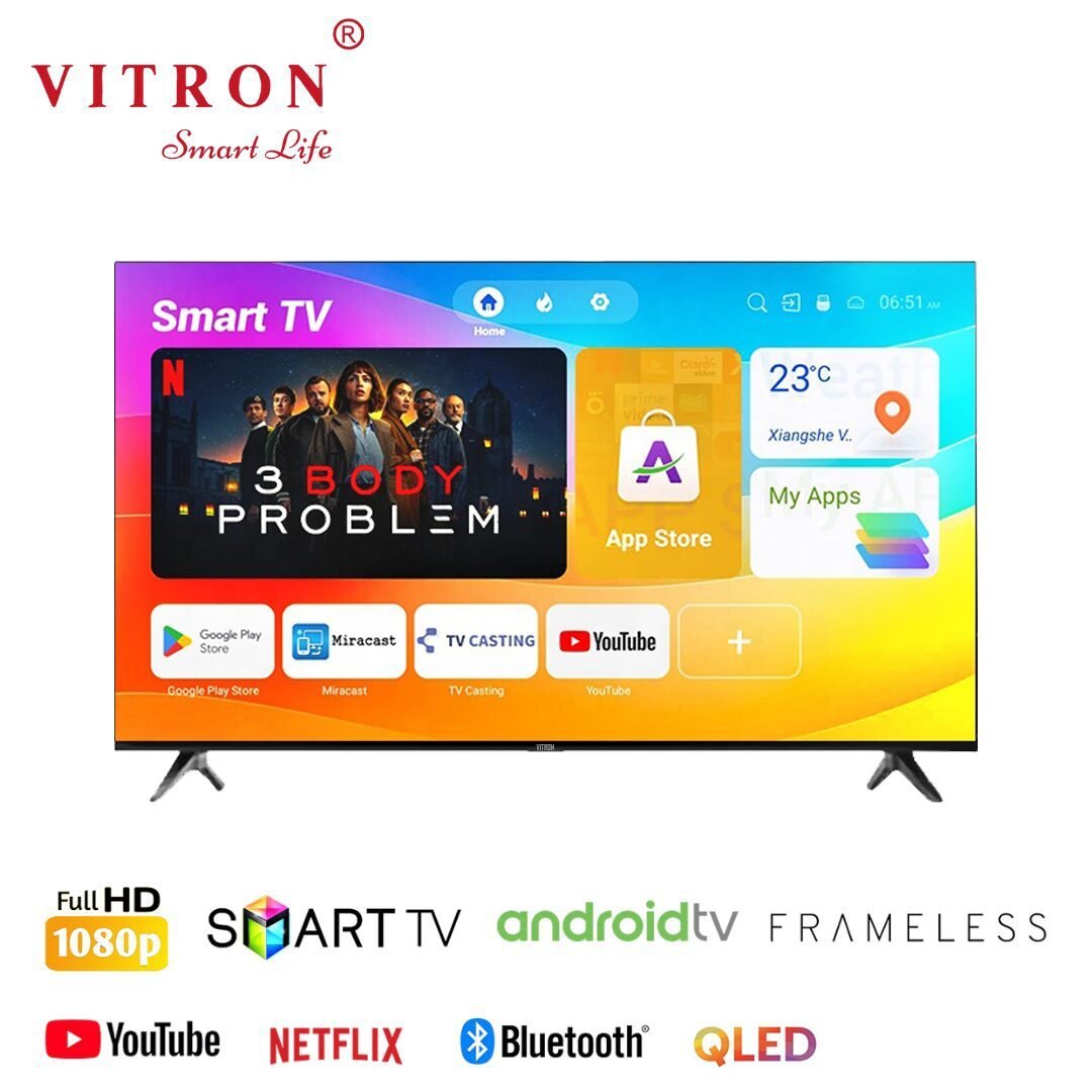 Vitron 43 inch QLED Smart TV 4300QFS Full HD 1080p YouTube Netflix & Bluetooth