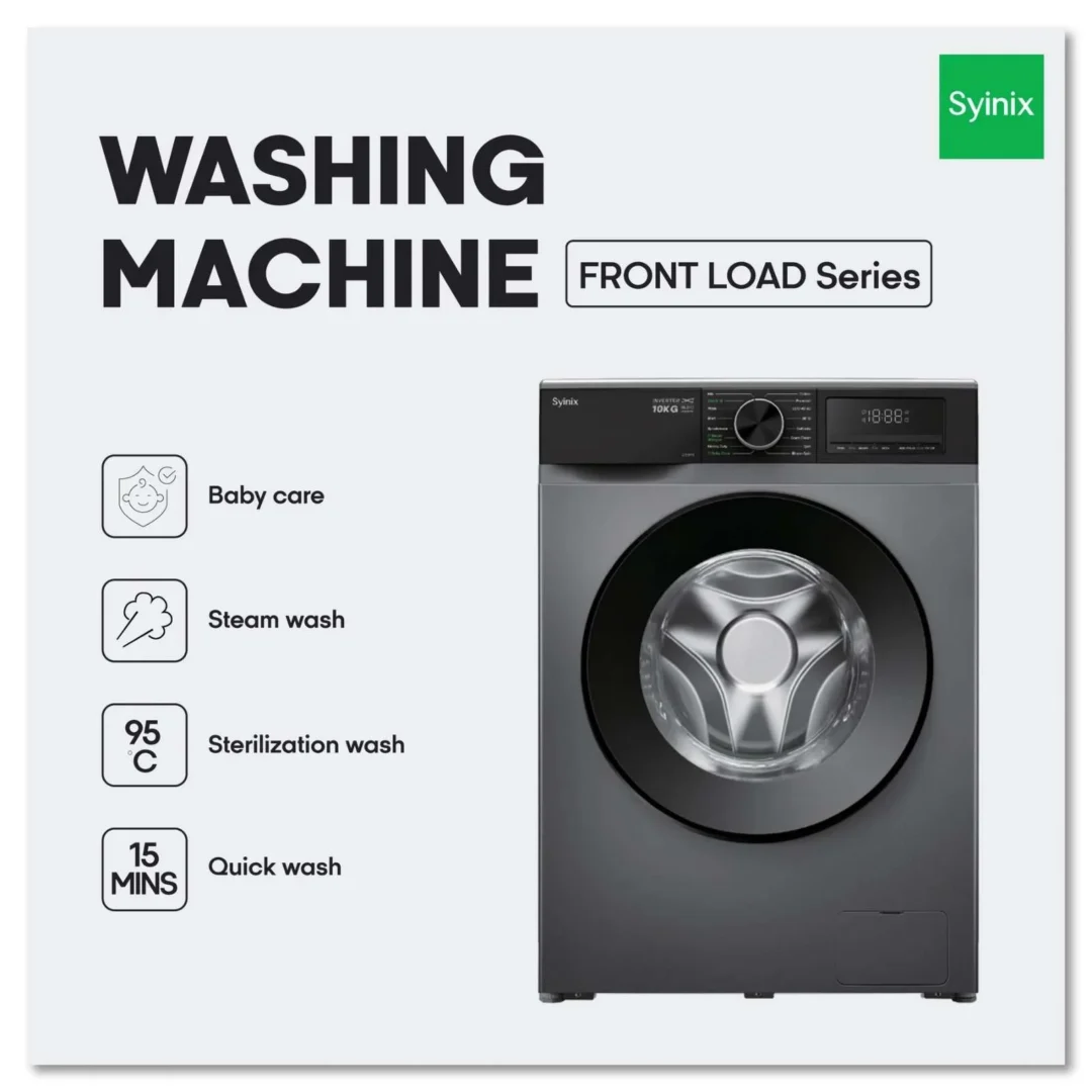 Syinix washing machine 10kg front load