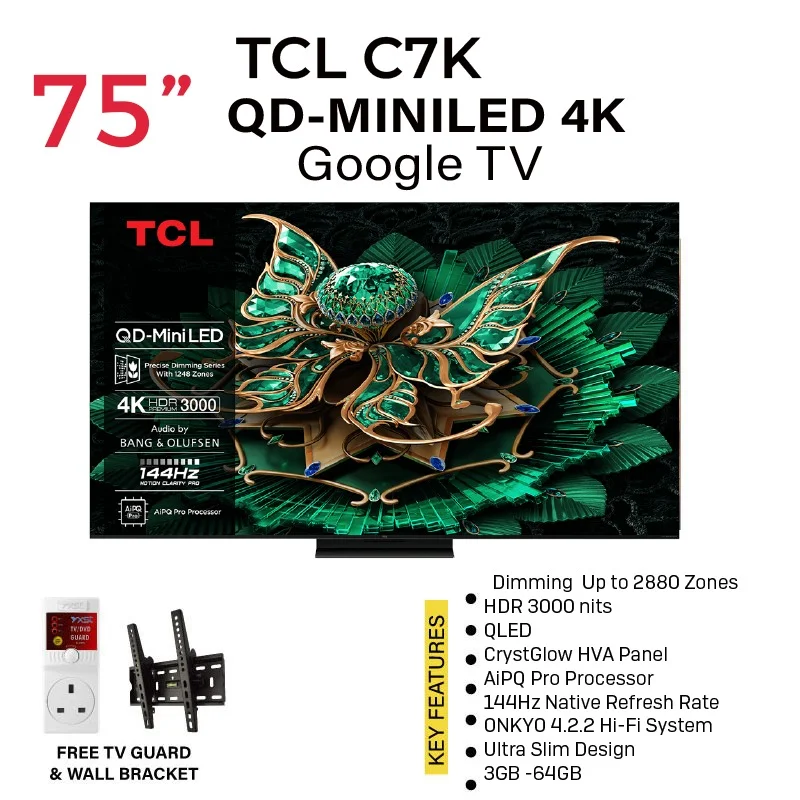 TCL 75 Inch C7K Premium QD-MiniLED TV
