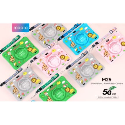 Modio M25 Kids Tablet with colorful protective cases