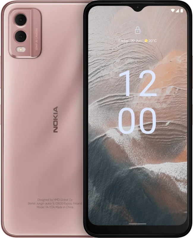 Nokia C32 Beach Pink front and back