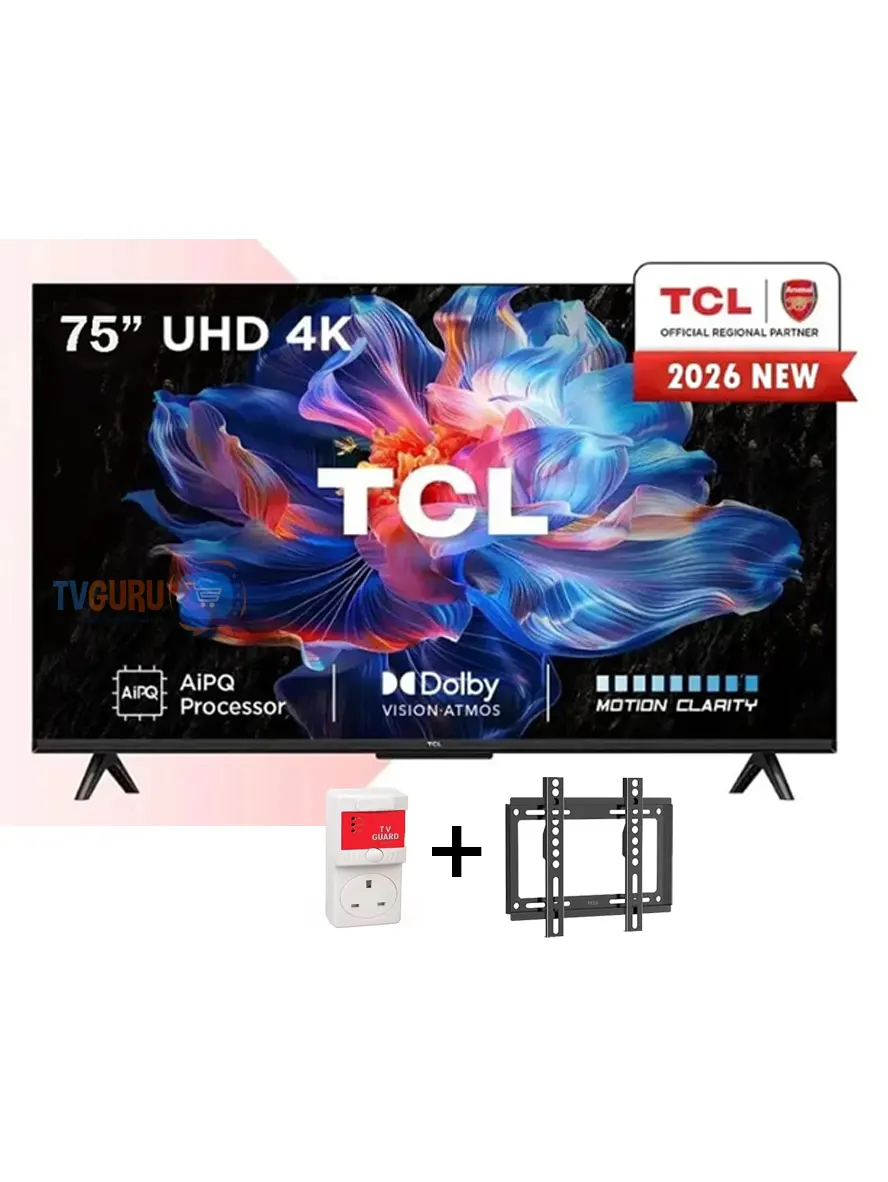 TCL 75″ 75V6D (New 2026) Google 4k HDR Smart TV