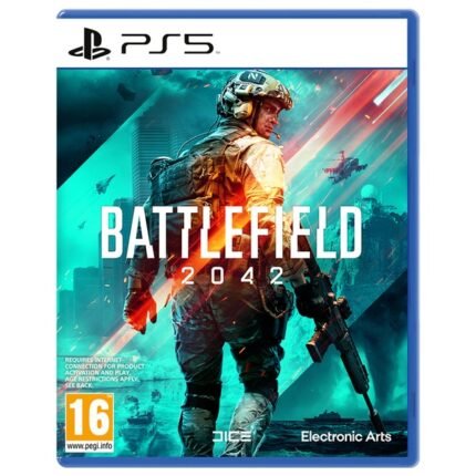 Highlights *Contents: Battlefield 2042 PS5 game *Explore a near-future world transformed by disorder *Supports 128 simultaneous players on PS5 *Vast environments with dynamic storms & hazards *Cutting-edge arsenal, specialists & total combat freedom *New seasons and new content