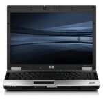 HP EliteBook 6930p open silver and black business laptop exterior model reference photo; actual refurbished unit may differ