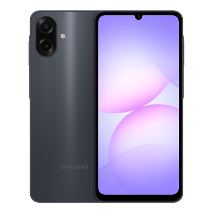 Samsung Galaxy A07s black 4GB 64GB and 128GB official front image