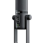 BOYA BY-PM740 USB condenser microphone studio desktop stand front view