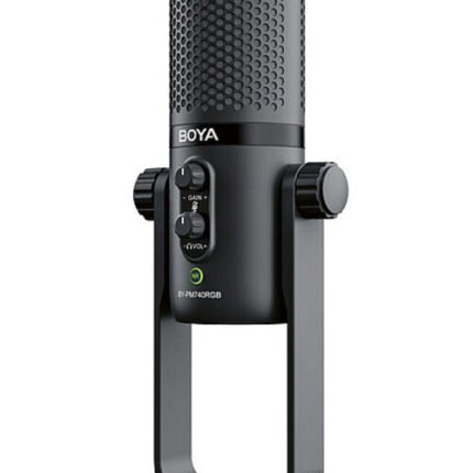 BOYA BY-PM740 USB condenser microphone studio desktop stand front view