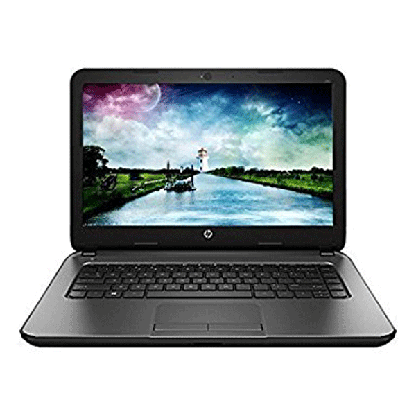 HP 245 G5 laptop with AMD A6 processor, illustrative HP A6-family photograph; actual used 4GB 256GB no-battery device unverified