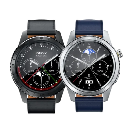 Infinix XWatch N5 Pro XW5E 1.43-inch AMOLED smartwatch in black and silver
