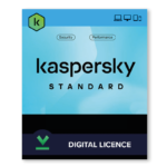 Kaspersky Standard digital licence product artwork; device count depends on licence