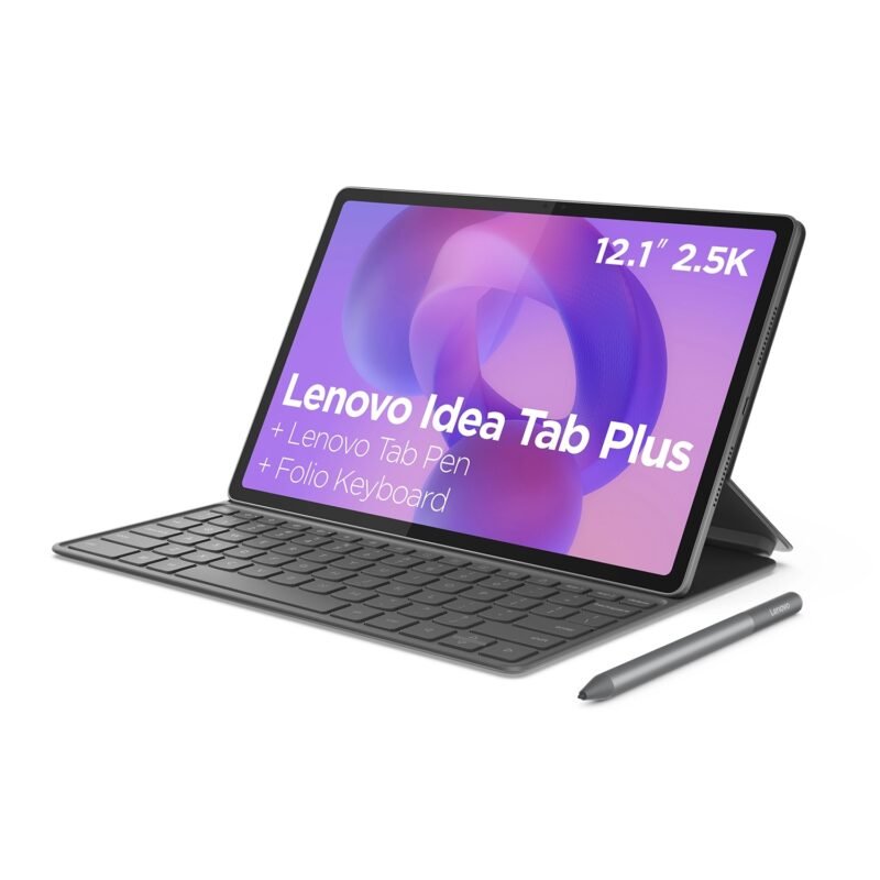 Lenovo Idea Tab Plus 12.1 inch 5G 12GB RAM 256GB with folio keyboard and Tab Pen front view