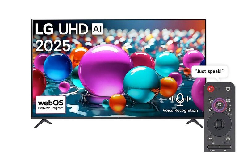 LG 65UA80006LC 2025 UA80 UHD 4K TV manufacturer illustration LG 65UA80006LC UA80 4K UHD TV series manufacturer product-front illustration (the same UA80 promotional image is used for multiple sizes)
