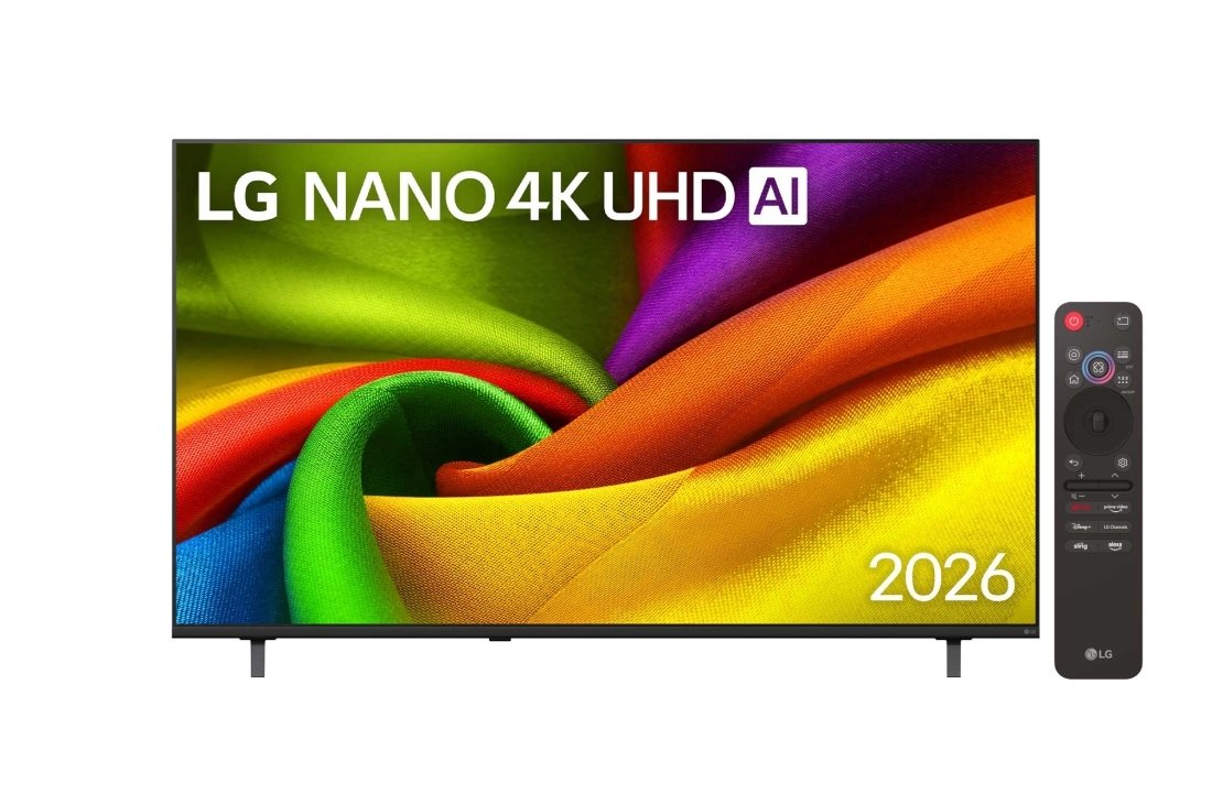 LG 75NU840B6LA Official Front Product Image LG 75NU840B6LA 75-inch Nano 4K UHD AI Smart TV 2026 front view official LG Levant gallery
