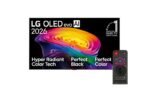 LG OLED77C66LA 77-inch 2026 OLED evo C6 4K Smart TV front view with AI Magic Remote, official LG