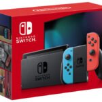 Nintendo Switch V2 HAC-001(-01) Neon Blue and Neon Red official package image