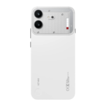 Nothing Phone (4b) in White with rear camera and Glyph Bar