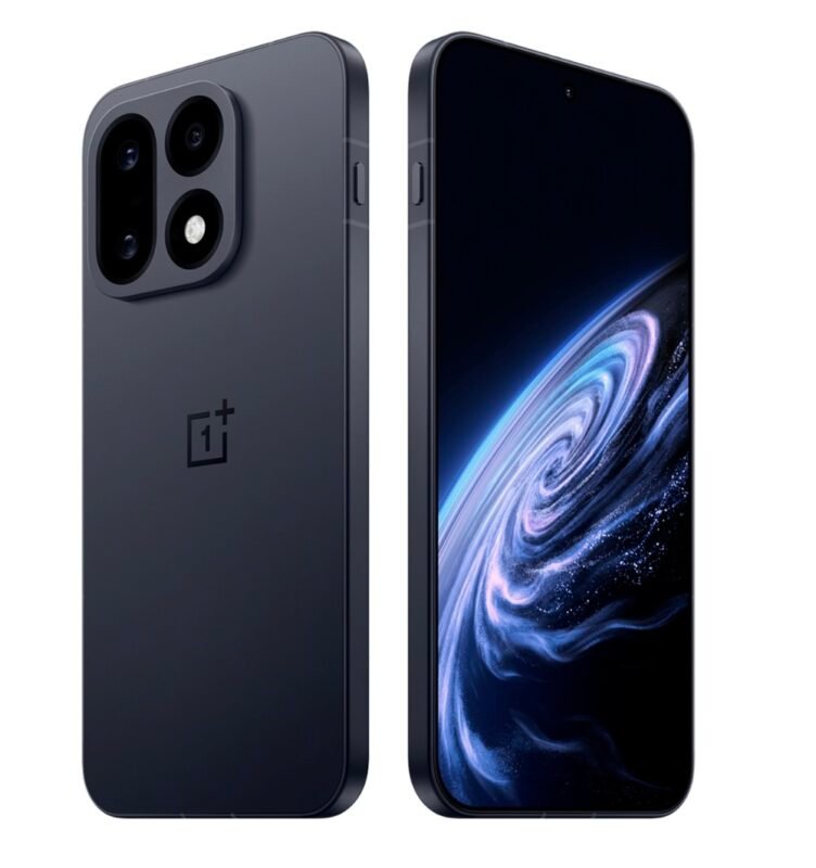 OnePlus 16 Dark Forest black 5G smartphone front display and rear triple-camera design