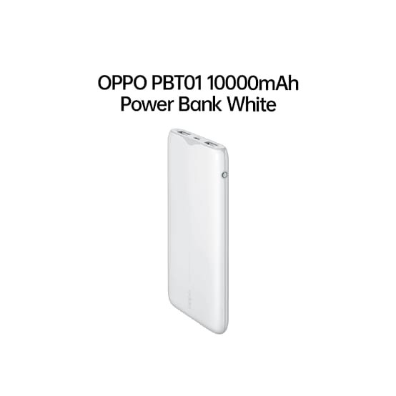 OPPO 10000mAh Power Bank OPPO 10000mAh portable power bank in white