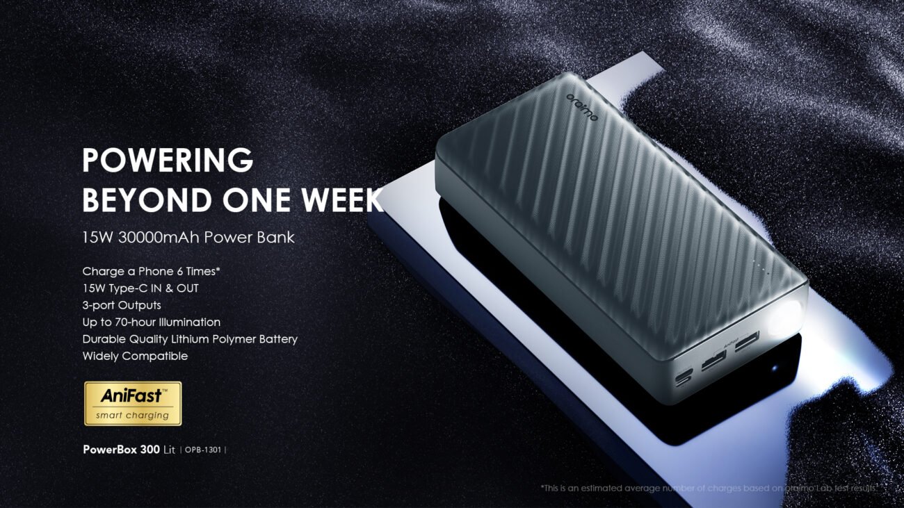 Oraimo OPB-1301 official 2026 power bank product visual
