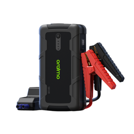 Oraimo PowerSpark OJS-7100 1500A 12V car jump starter with 10000mAh power bank and red black battery clamps