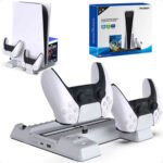 Representative third-party PS5 cooling stand with controller charging; supplied model may vary