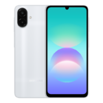Samsung Galaxy A08 Silver front and rear manufacturer image