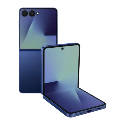 Samsung Galaxy Z Flip7 12GB 512GB Blue Shadow foldable smartphone, official Samsung product photograph