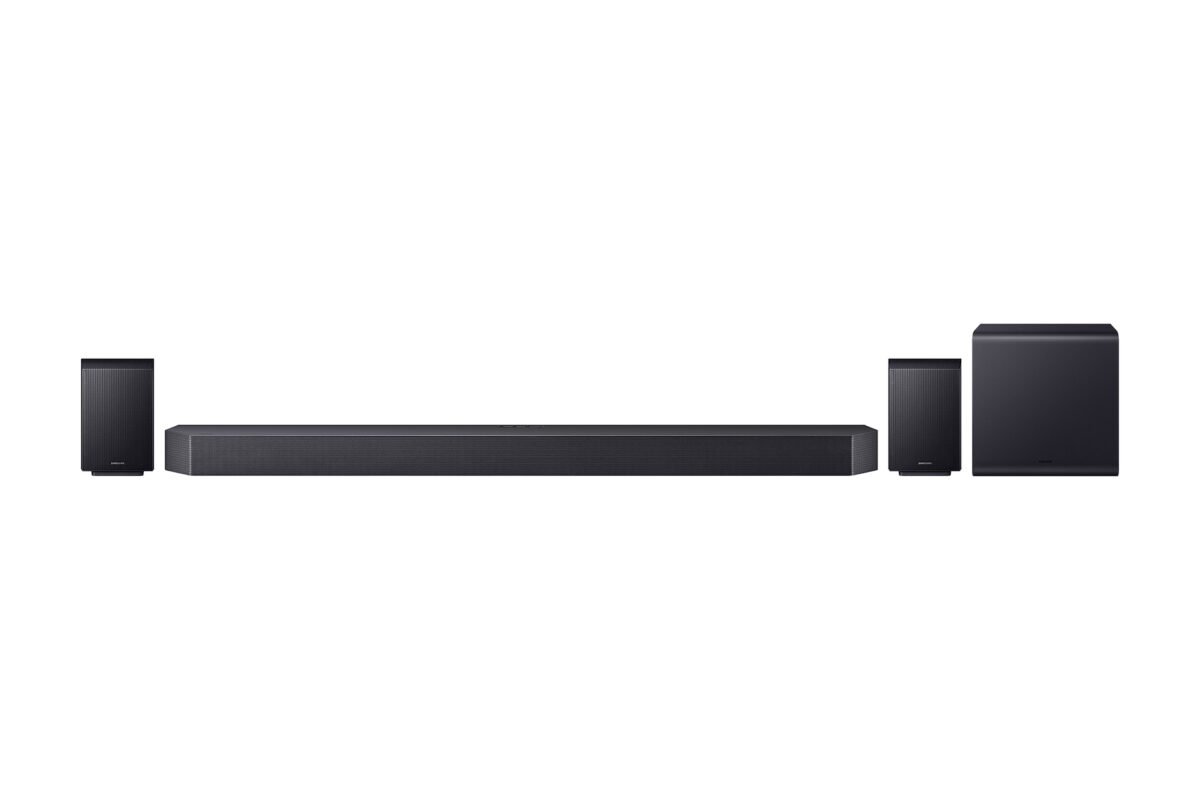 Samsung HW-Q990F Dolby Atmos soundbar with subwoofer and rear speaker system