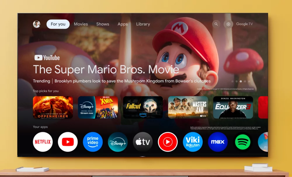 Sony BRAVIA 3 S30 series Google TV interface illustration; apps and layout vary by region
