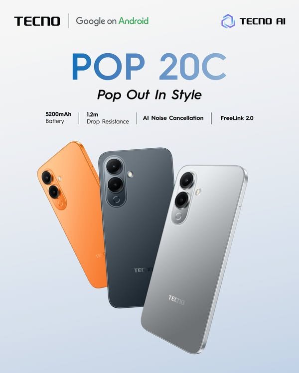 TECNO POP 20C official Ghana product illustration
