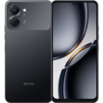 TECNO Spark Go 3 Ink Black smartphone front and rear view