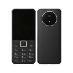 TECNO T455 black dual SIM feature phone front and rear view